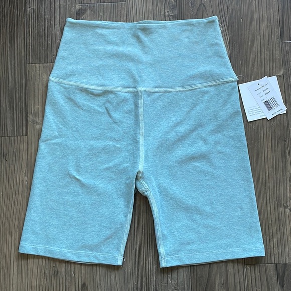 Beyond Yoga Pants - Spacedye High Waisted Biker Shorts - Sagebrush & Agave Green